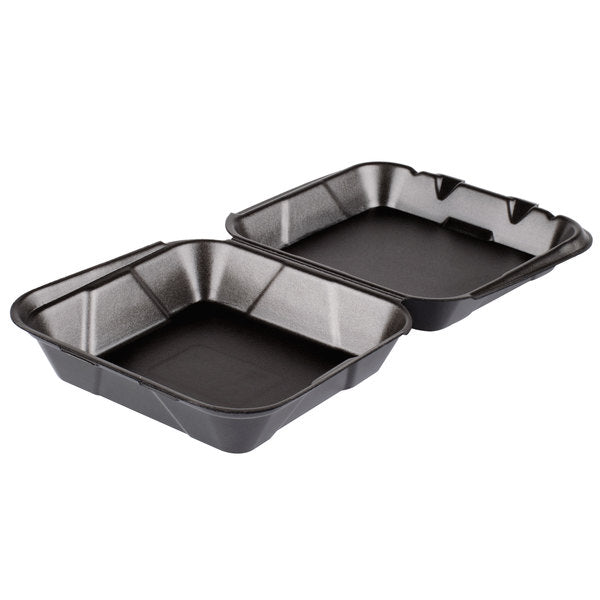 Black Foam Hinged Lid Containers