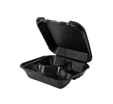 Black Foam 3 Compartment Clamshell